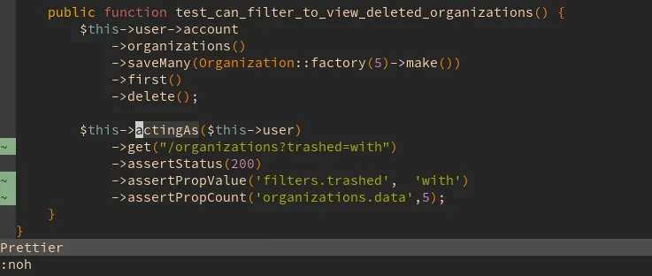 PHP súbor je správne naformátovaný pri uložení vo vime